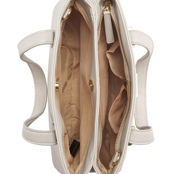 Tahari Metropolis Dove (grey) Gusset Satchel - Picture 2 of 6